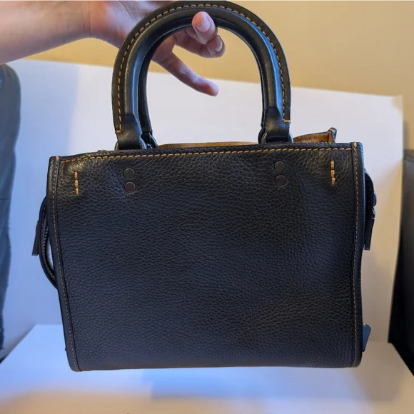 Coach Pebbled Black Leather Satchel - Picture 2 of 13